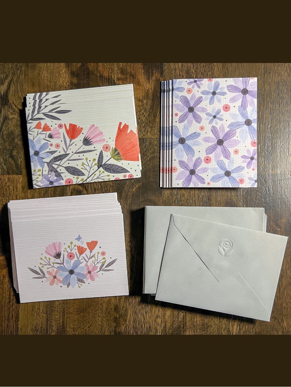 American Greetings Floral Blank Note Cards 19 Pc Assorted w Gray Envelopes